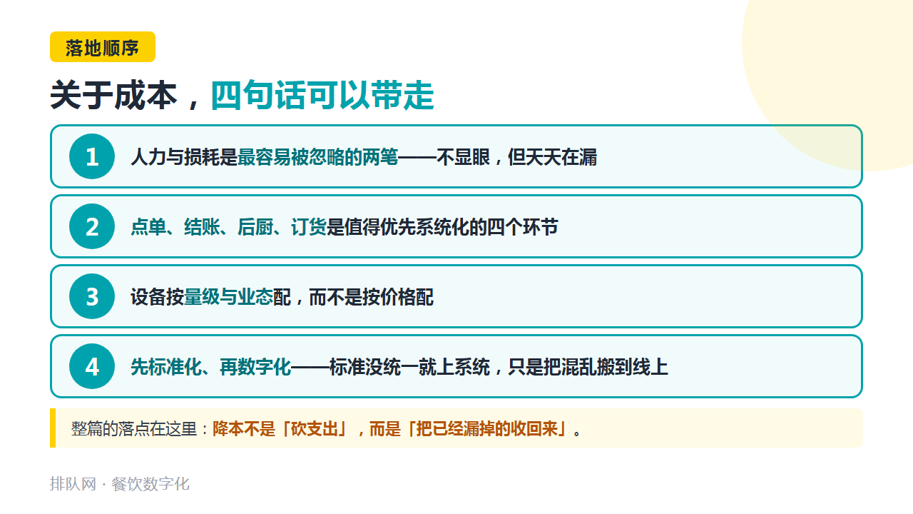 「关于成本，四句话可以带走」收口卡